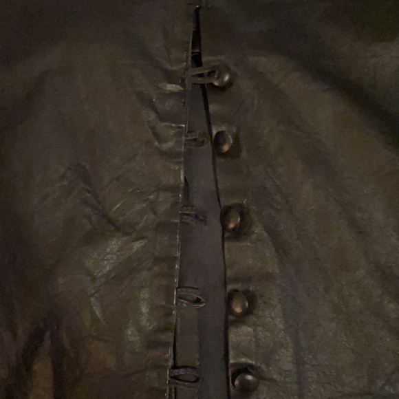 Vintage Black Leather Pencil Skirt - Picture 3 of 7